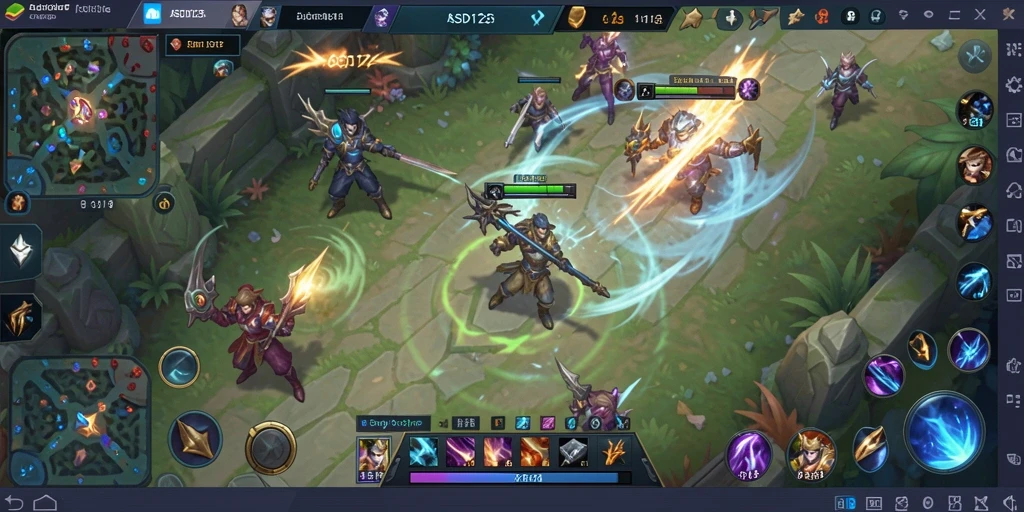 Tampilan gameplay seru MOBA di ASD123 dengan grafis menakjubkan.