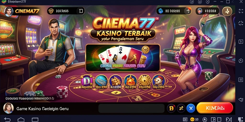 Screenshot utama CINEMA77 menampilkan gameplay seru dan grafis yang memukau.