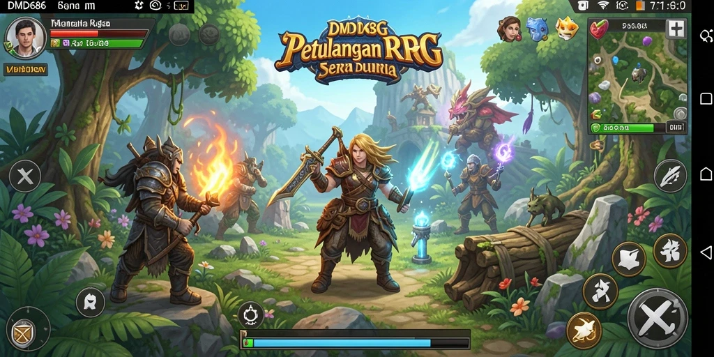 Tampilan gameplay DMD686 yang memukau dan penuh aksi RPG.