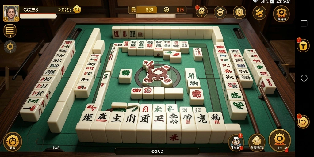 Tampilan utama gameplay <strong>GG288</strong> dengan desain Mahjong yang menarik.