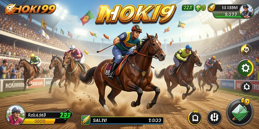 Screenshot gameplay HOKI99 menampilkan balapan seru dengan grafik yang menakjubkan.