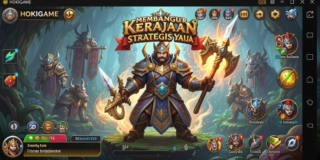 Tangkapan layar gameplay HOKIGAME yang menunjukkan aksi pertempuran strategis.