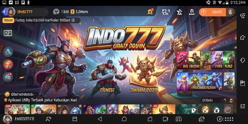 Tampilan antarmuka pengguna aplikasi INDO777 yang intuitif.