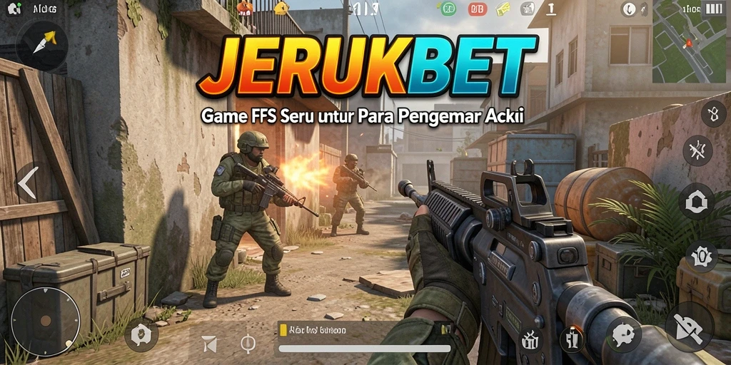 Screenshot gameplay JERUKBET dengan aksi tembak-menembak yang intens.