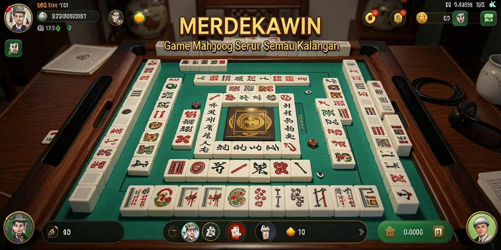 Screenshot utama MERDEKAWIN menampilkan gameplay Mahjong yang seru dan menantang.