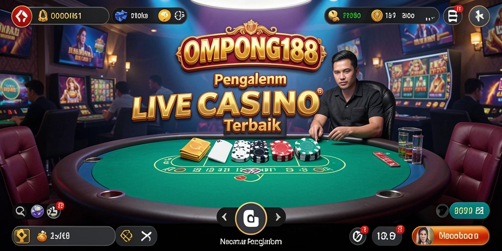 Screenshot utama OMPONG188 menampilkan gameplay Live Casino yang menarik.