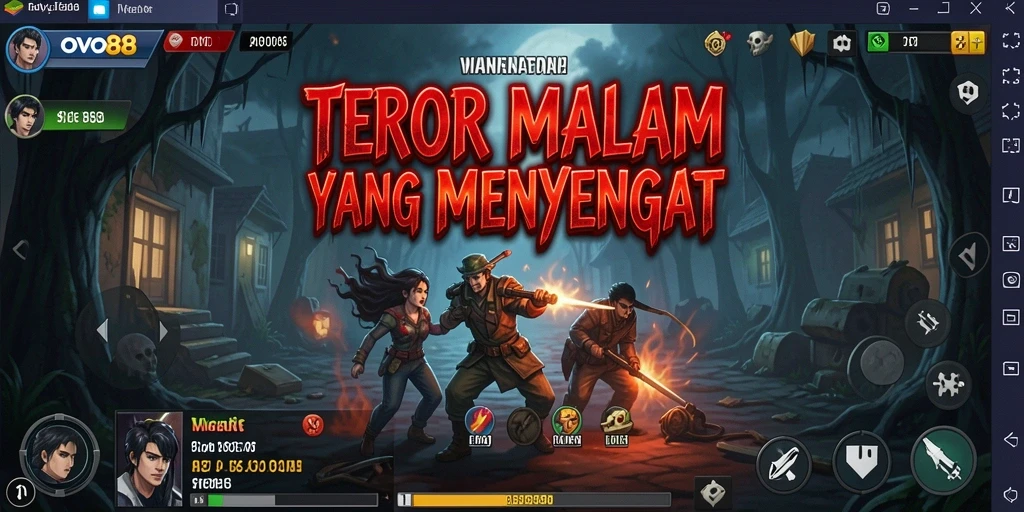Screenshot menampilkan gameplay OVO88 dengan suasana menyeramkan yang menegangkan.