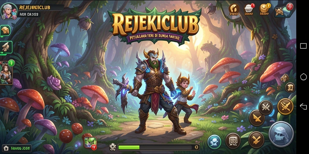 Screenshot gameplay REJEKICLUB menampilkan petualangan seru di dunia fantasi.