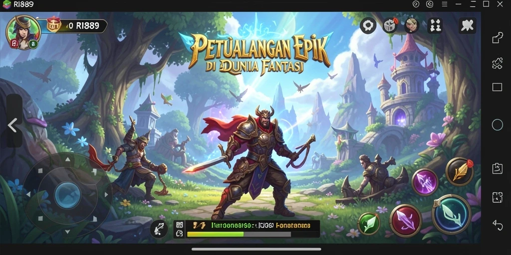Tampilan gameplay epik saat petualangan dalam RI889.