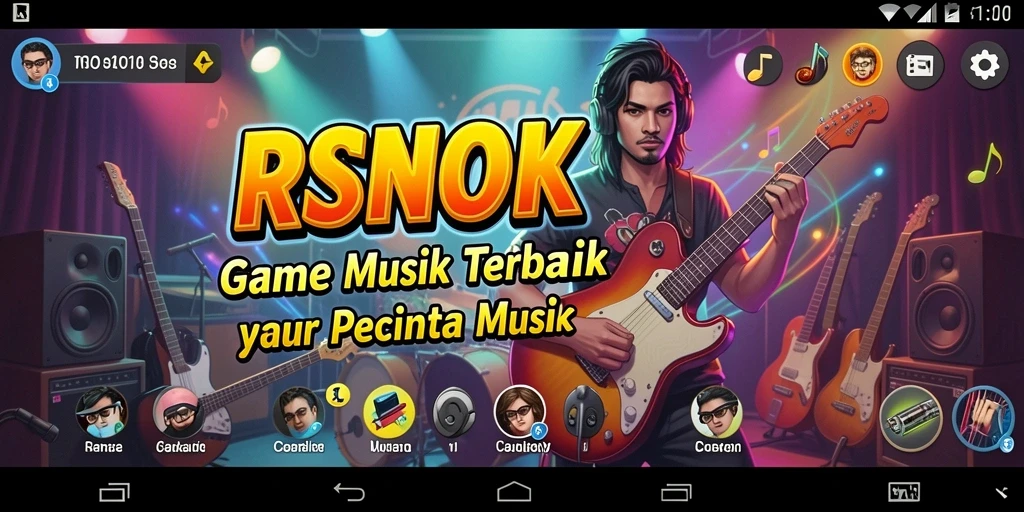 Tampilan gameplay RSNOK dengan berbagai lagu musik yang seru.