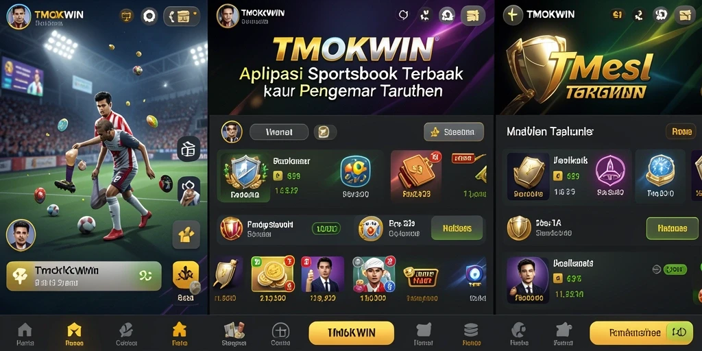 Screenshot TMOKWIN menampilkan gameplay taruhan olahraga yang menarik.
