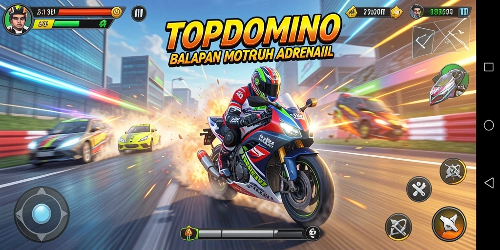 Tampilan gameplay Motor Racing yang seru dan penuh aksi.
