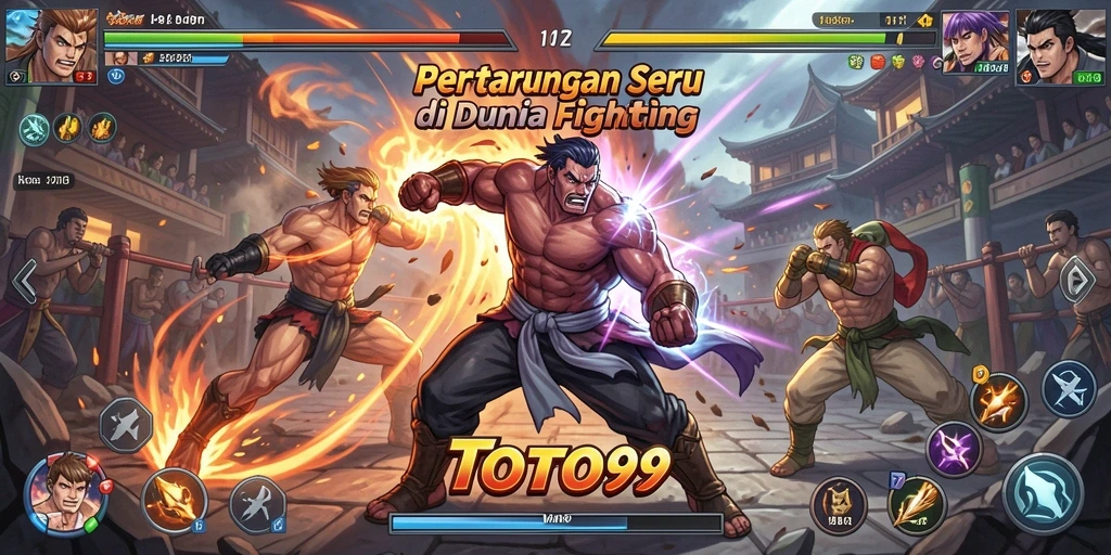 Screenshot utama TOTO99 menampilkan aksi pertarungan yang seru dan dinamis.